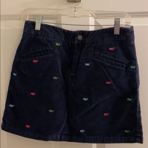 Vineyard vines corduroy navy whale print skirt